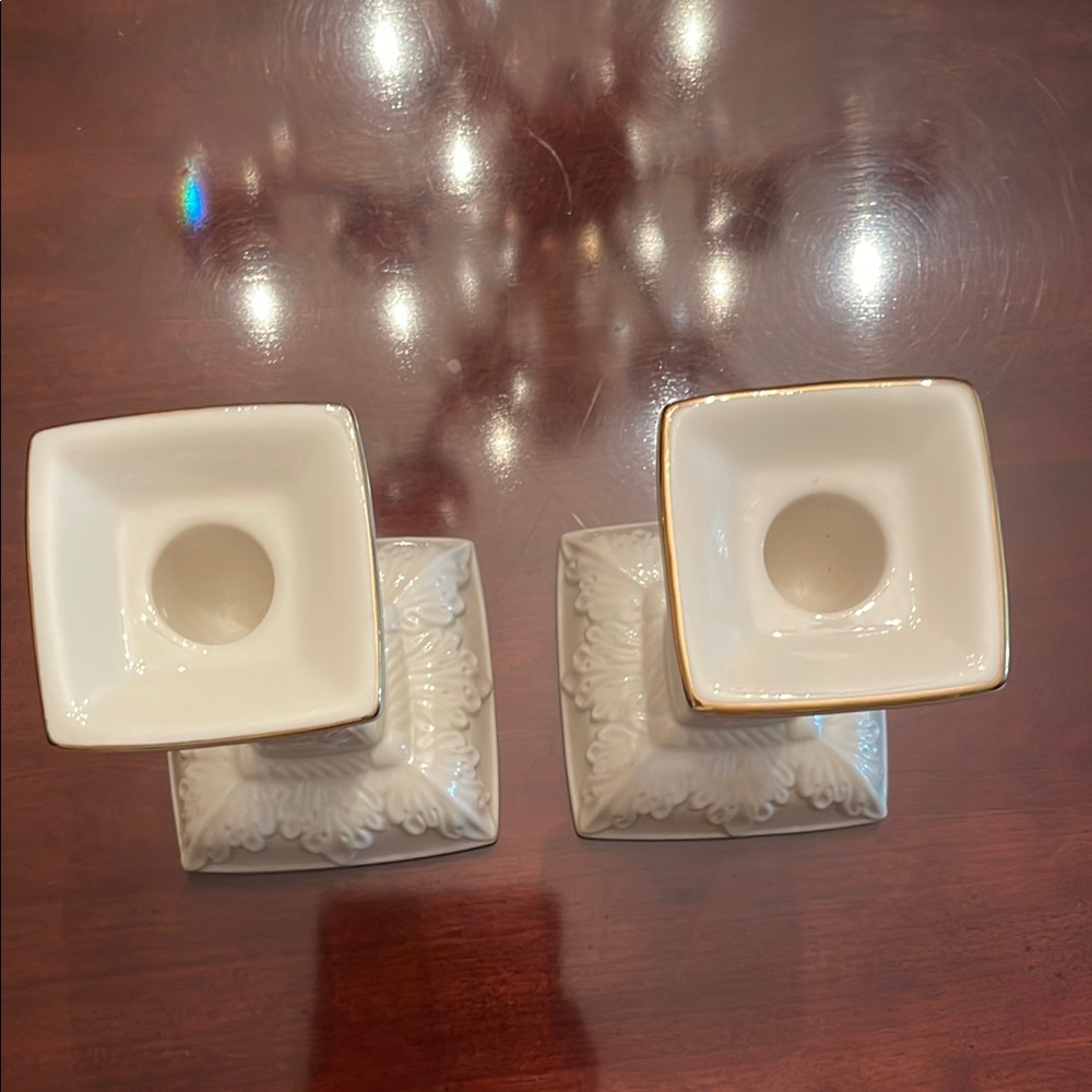 Elegant Lenox Jewish Sabbath Candle Holders - Picture 7 of 7